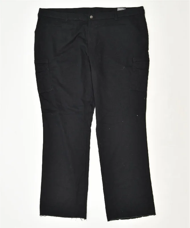 DICKIES Womens Straight Cargo Trousers W44 L38 Black Trousers Spring Floral