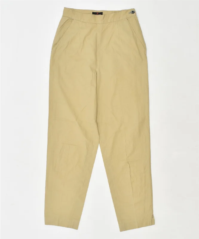 NAZARENO GABRIELLI Womens Slim Chino Trousers W26 L28 Beige Vintage Trousers sophisticated sleek