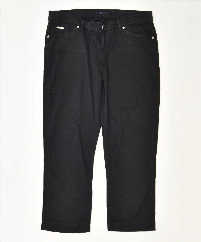 GANT Womens Capri Casual Trousers W34 L23 Black Cotton Classic Trousers Exclusive Limited