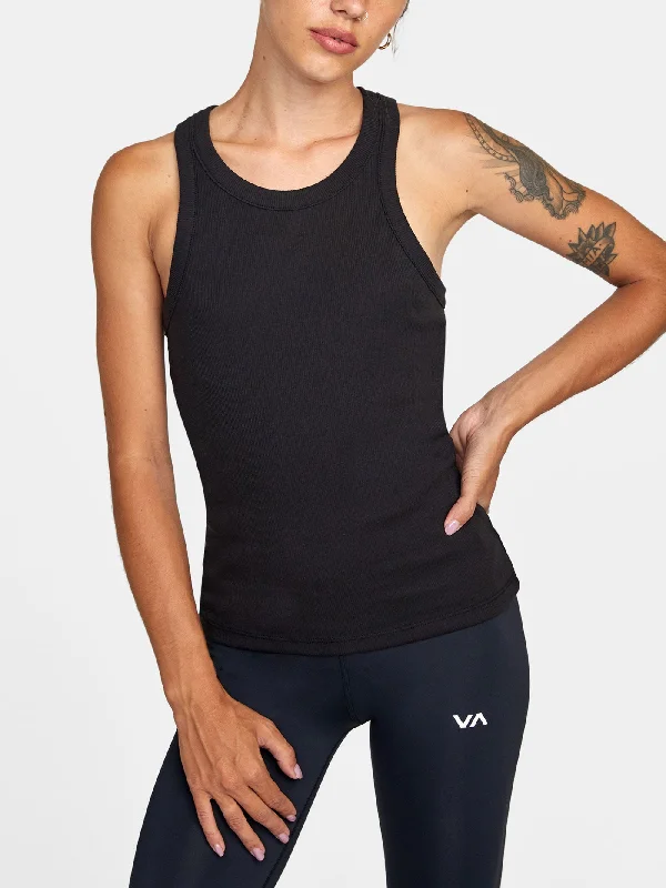 VA Essential Ribbed Tank Top lime green tank