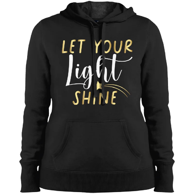 Let You Light Shine Ladies' Pullover Hooded Sweatshirt Hoodie with Hem Applique Textured Unique