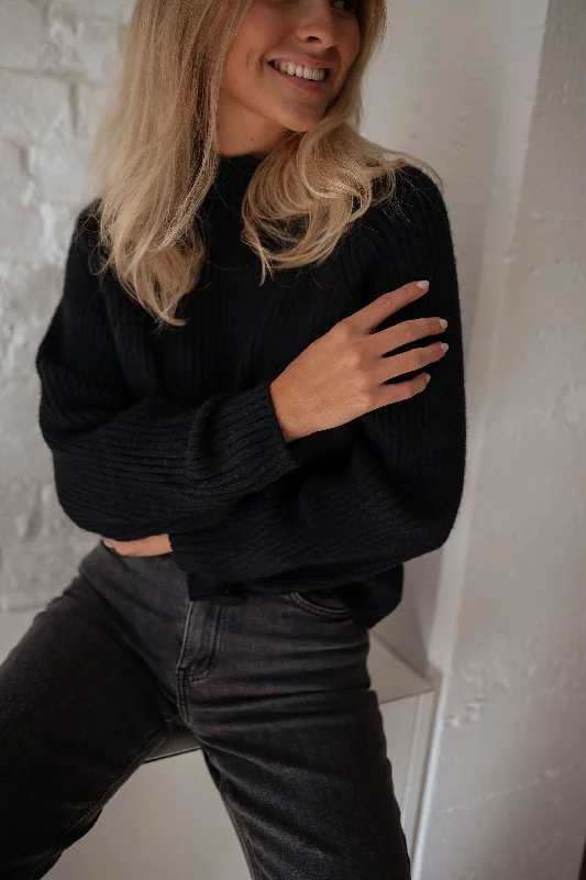 Black Dune Sweater Tailored Straight A-Line