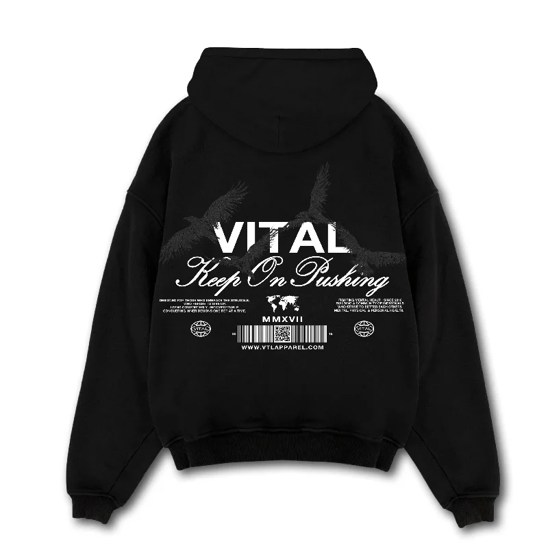 Relentless Oversized Heavyweight Hoodie - Escape Zip Hoodie Drawstring Kangaroo Pocket