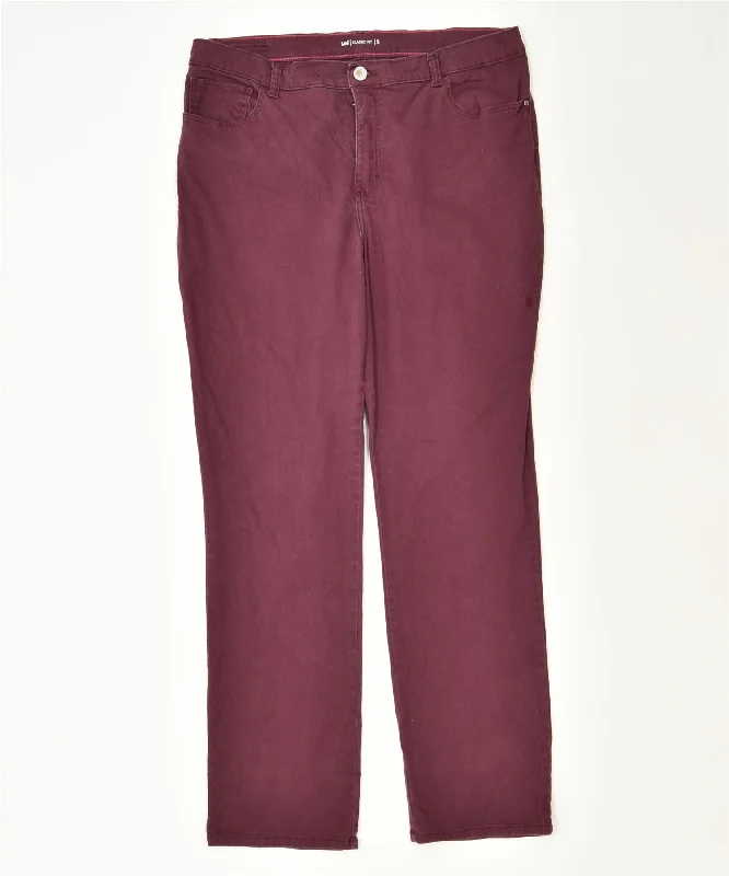 LEE Womens Slim Casual Trousers US 10 Large W36 L31 Maroon Classic Trousers Custom Made
