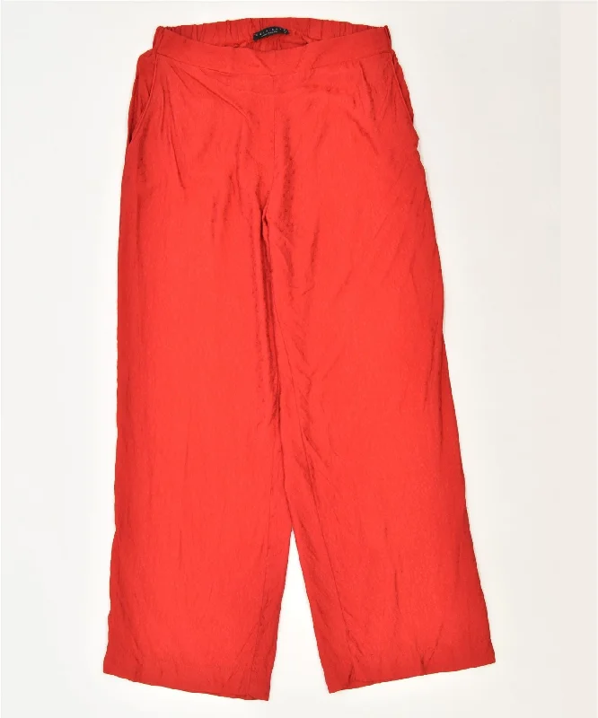 SIMONA BARBIERI Womens Straight Chino Trousers Medium W30 L30 Red Trousers Party Sparkling