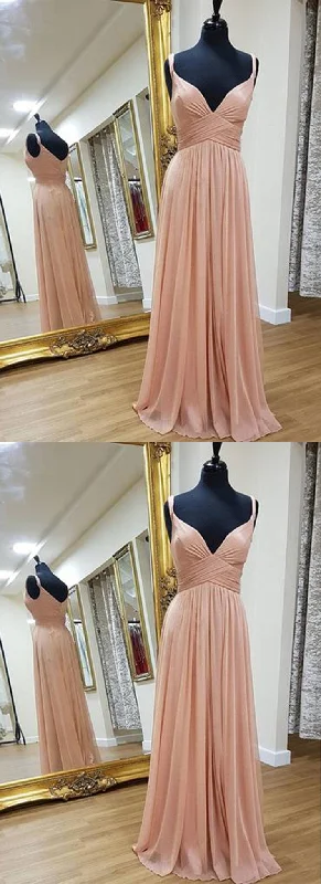 Chiffon Sleeveless V-neck Prom Dresses    cg20306