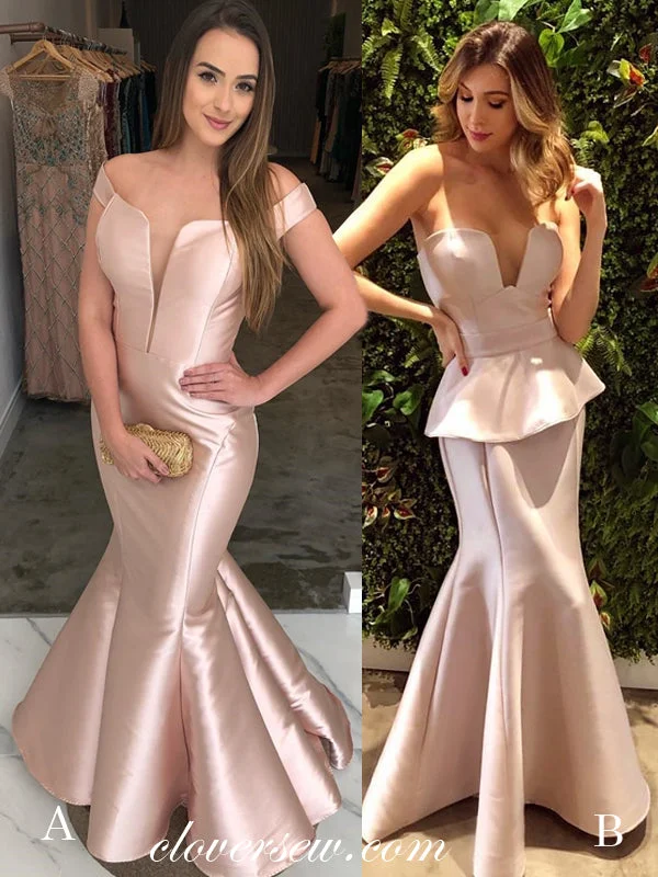 Elegant Soft Satin Mismatched Mermaid Formal Dresses, CP0082