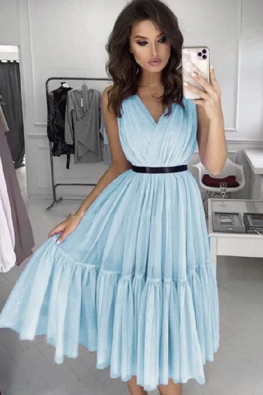 Cute A line tulle short prom dress evening dress     cg20667