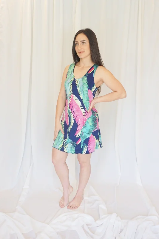 Tropical Navy Activity Dress II w/ Built-In Shorts
