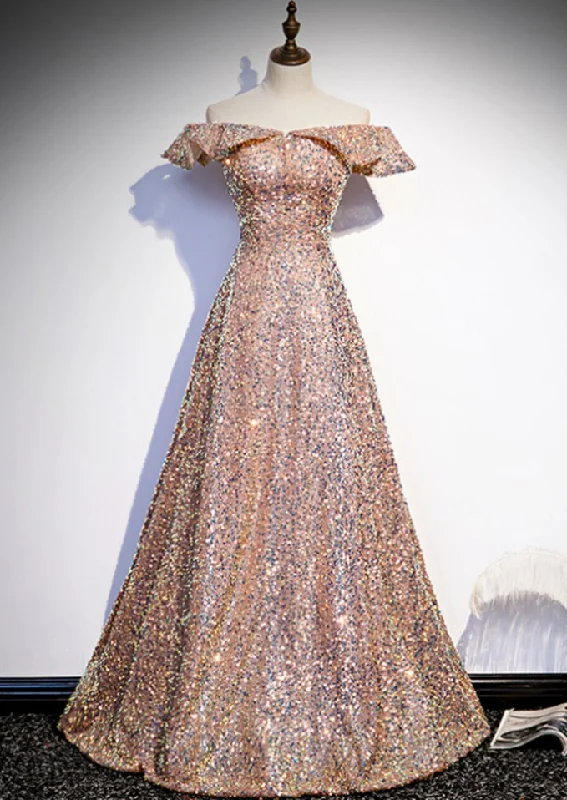 Sequins Off the Shoulder Prom Dress    cg20623