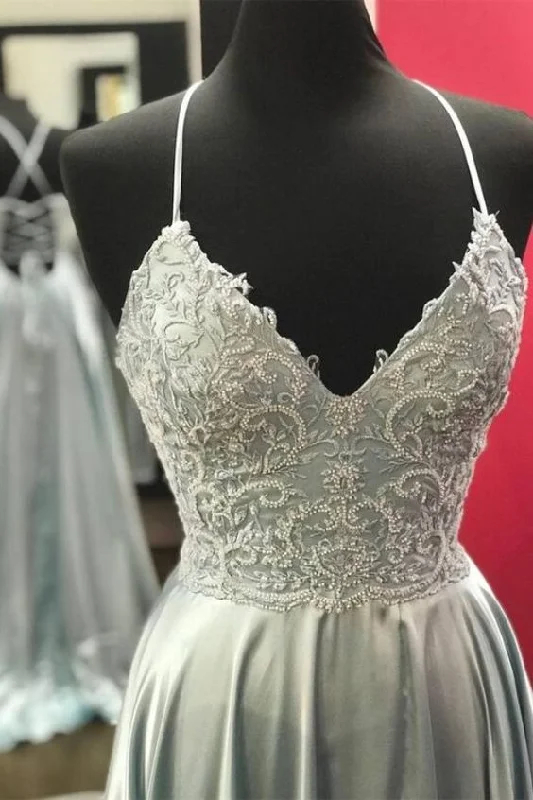 Silver Long Formal Dress Long Prom Dress    cg20366