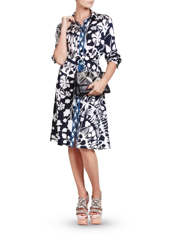 Printed Black & White Viscose Dress