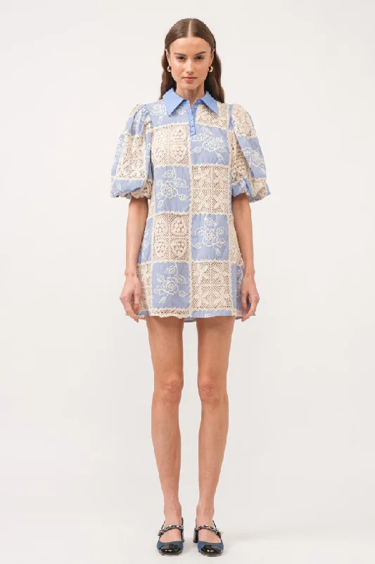 Still Dancing Crochet Dress - Blue