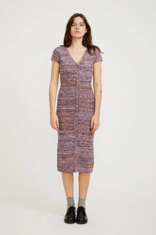 Amaly Dress Purple Tan