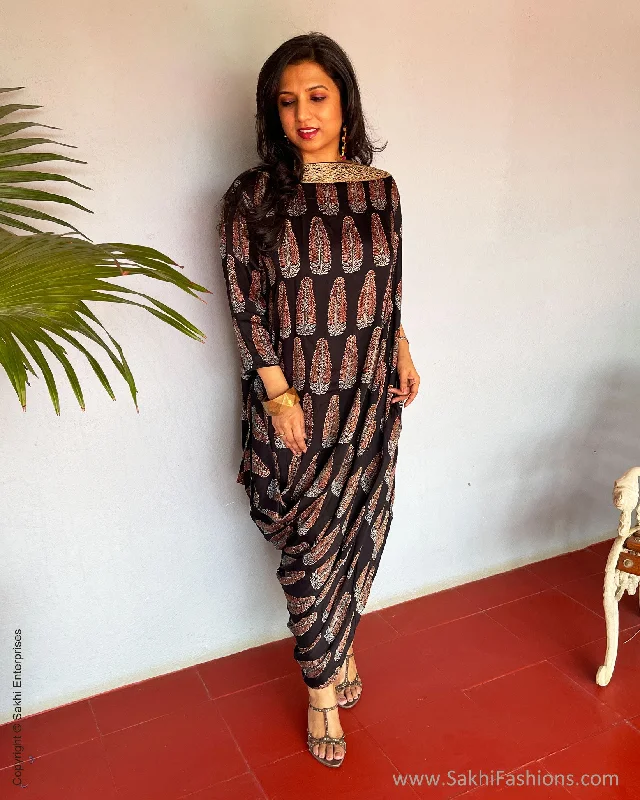 EE-S56217 Black Ajrakh Dress