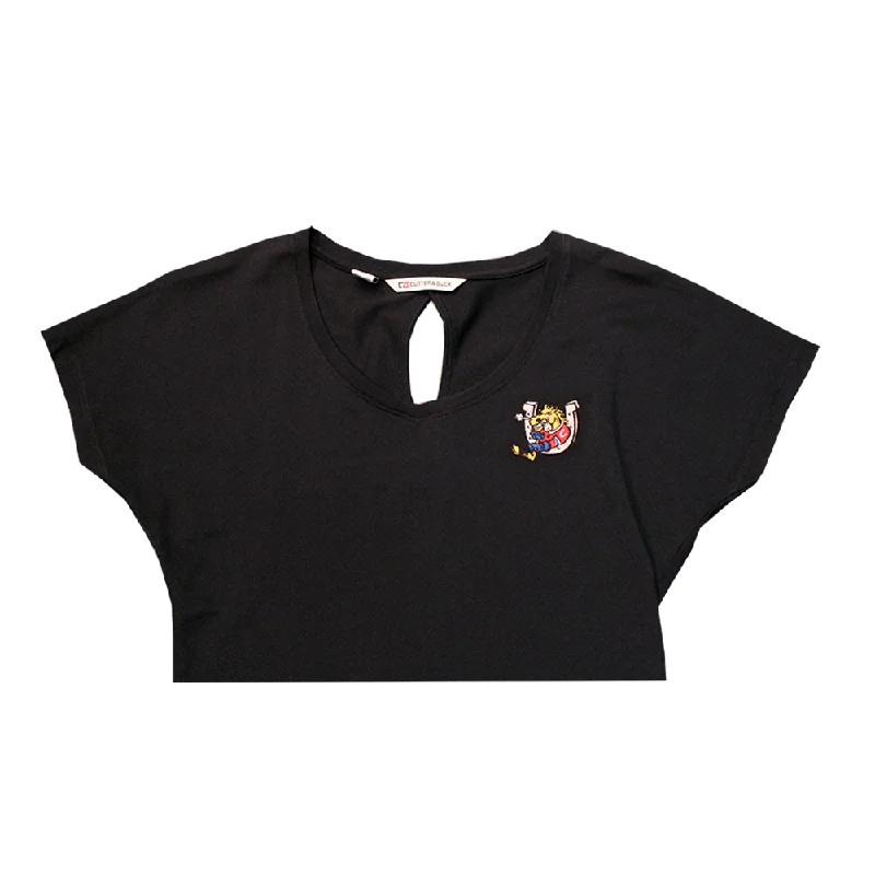 WOMEN'S Navy Dynamic T-Shirt Nylon Fabric Polyester Fabric Spandex Fabric
