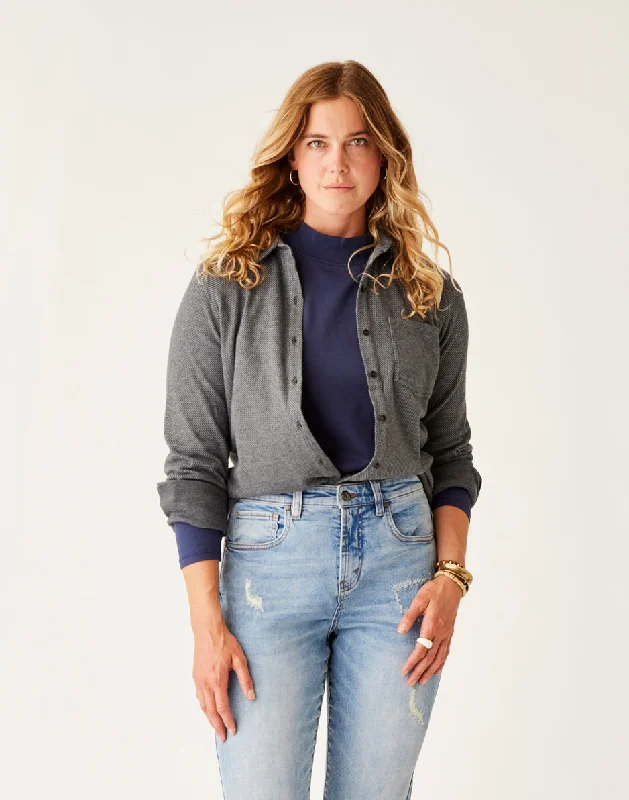 Fairbanks Supersoft Shirt: Black Heather Faux Fur Fabric Real Fur Fabric Shearling Fabric