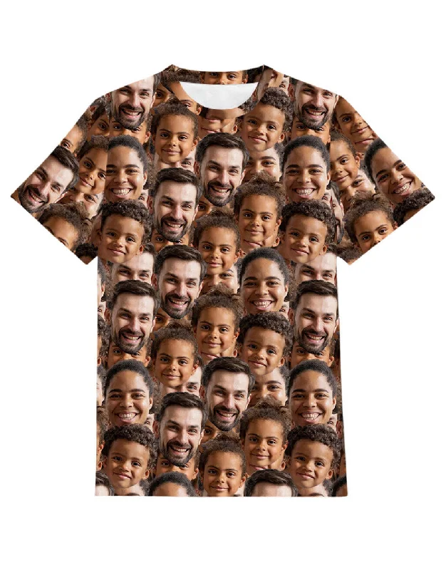Family Face Mash T-Shirt Fleece Nylon Spandex