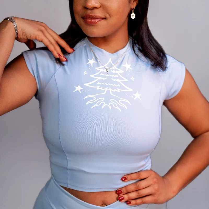 GOTHIC BABY BLUE TREE- COMPRESSION TEE Fashionable Trendy Casual