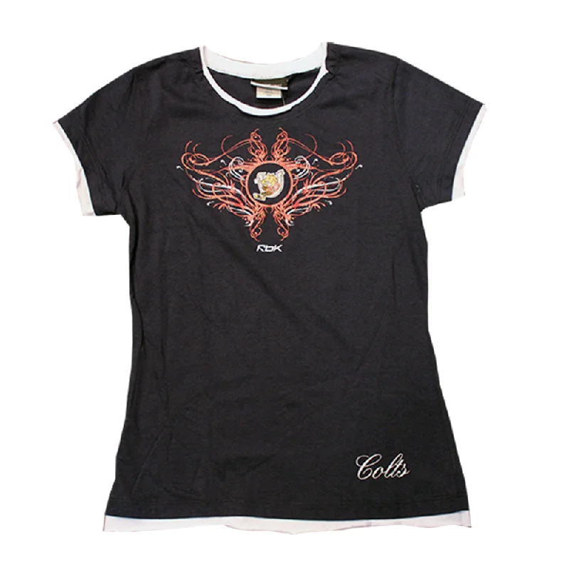 WOMEN'S Navy Reebok T-Shirt Spandex Blend Rayon Blend Denim Blend