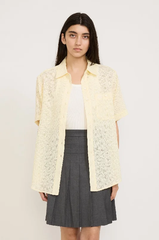 Lara Shirt Cream Beaded Sequined Faux Fur