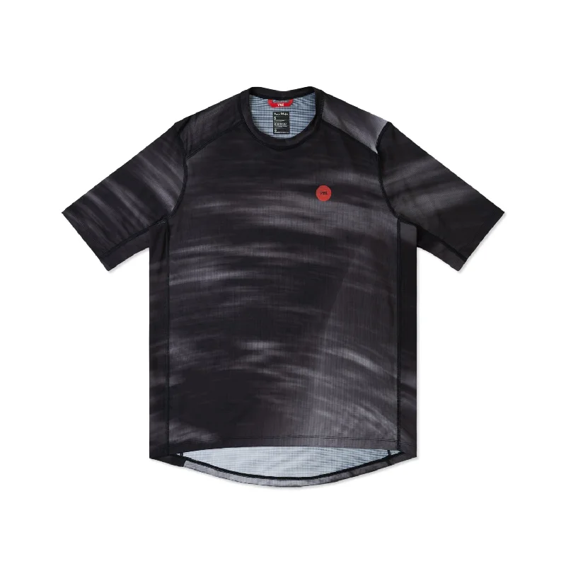 Nomadic Tech Short Sleeve T Shirt - Black Blur Mesh Blend Leather Blend Suede Blend