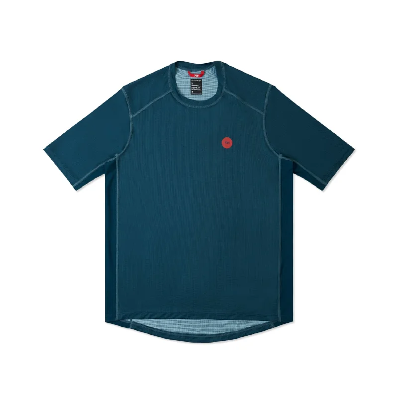Nomadic Tech Short Sleeve T Shirt - Dark Navy Mint Satin Fabric Silk Fabric Chiffon Fabric
