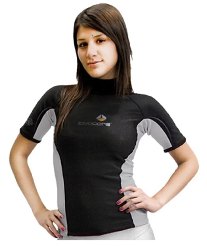 Lavacore Women's Short Sleeve Multi-Sport Polytherm Scuba Diving Dive Shirt Exposure Garment Chenille Fabric Brocade Fabric Lace Fabric
