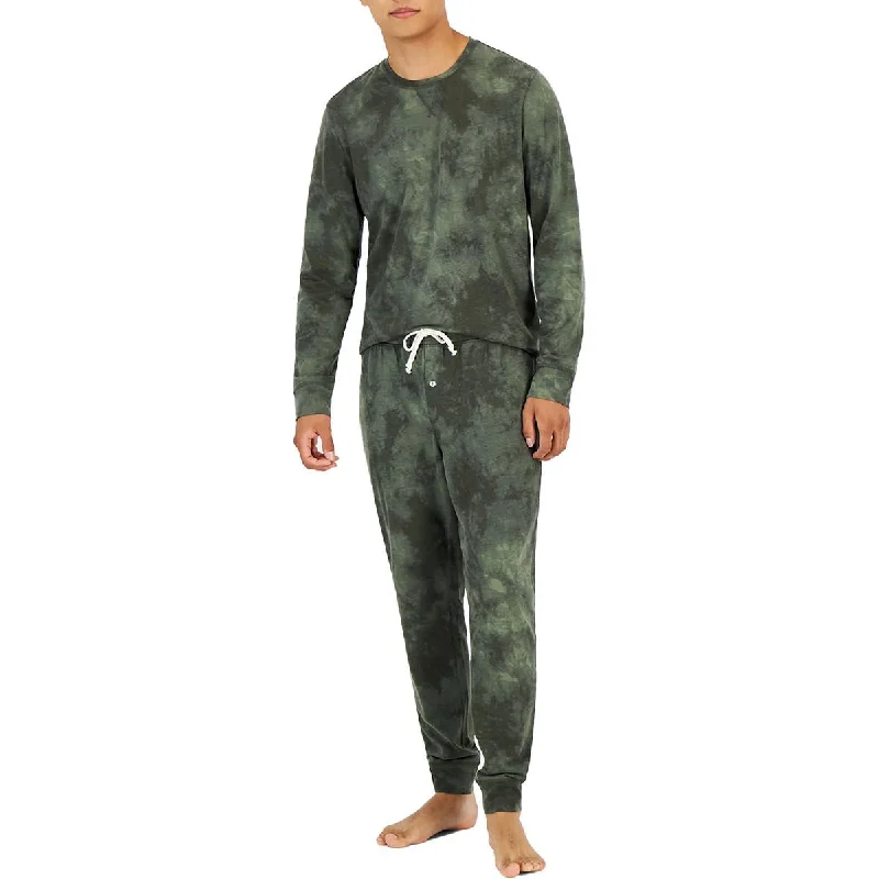 Sun + Stone Mens Cozy Tie Dye Sleep Shirt Layered Multi-layer Single Layer
