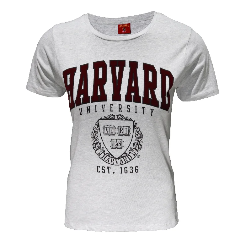 Grey Printed T Shirt Ribbed T-Shirt High Neck Heavyweight