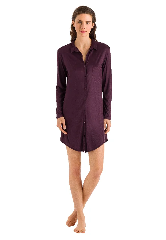 Grand Central TENCEL™ and Silk Sleep Shirt| Prune Purple 77420-1491 Fleece Nylon Spandex