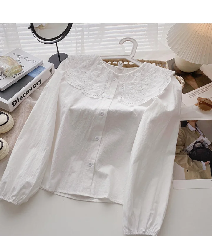 Baby collar shirt slim long sleeved top trendy  6366 Anti-Shrink Durable Soft