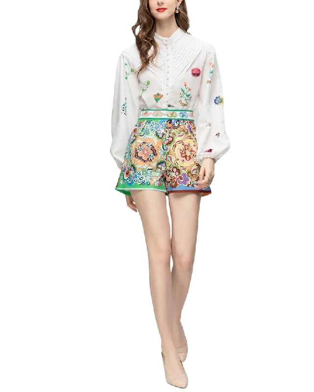 BURRYCO 2pc Shirt & Short Set Fashionable Trendy Casual