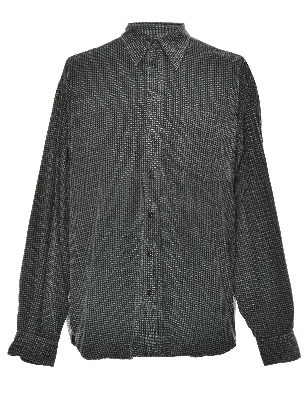 Corduroy Dark Grey Shirt - XL Solid Color Striped Floral