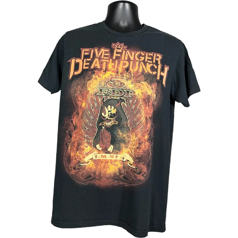 Five Finger Death Punch 'I.M.SIN' Band Tee Graphic T-Shirt Round Neck Polyester