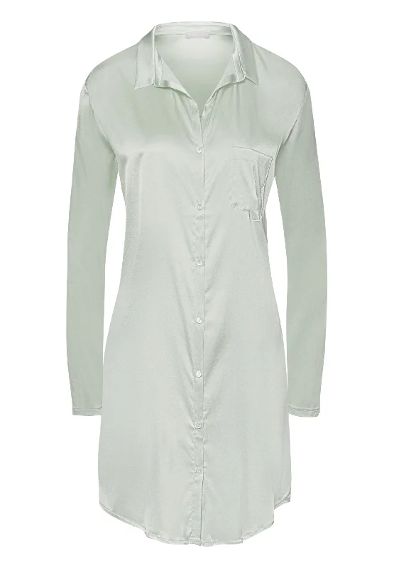 Grand Central Boyfriend Silk Sleepshirt | White Sage 74830-2737 Terry Blend Velvet Blend Canvas Blend