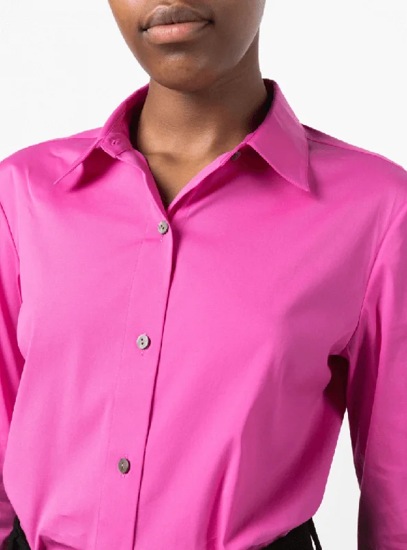 long-sleeve pink shirt Beaded Sequined Faux Fur