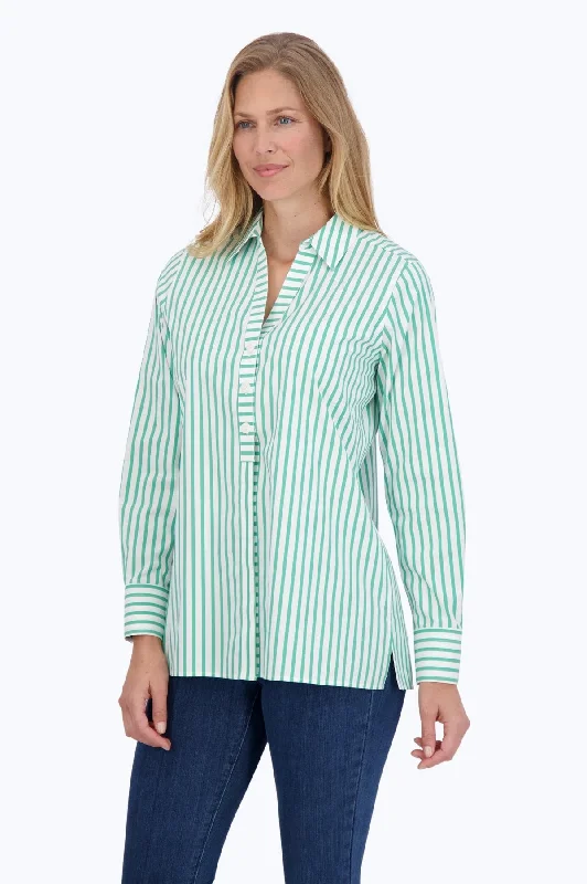 White/Kelly Green Stripe