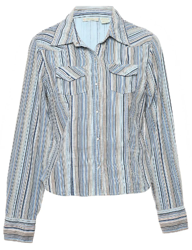 Striped Shirt - L Iron Safe Non-Iron Wrinkle Free