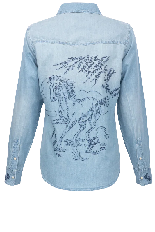 Tasha Polizzi Julianna Denim Shirt Machine Wash Dry Clean Hand Wash