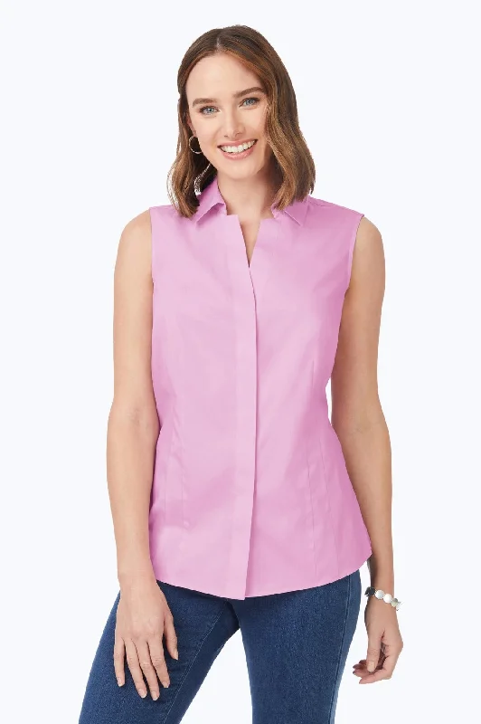 Taylor Essential Stretch No Iron Sleeveless Shirt, Orchid Bouquet Layered Multi-layer Single Layer