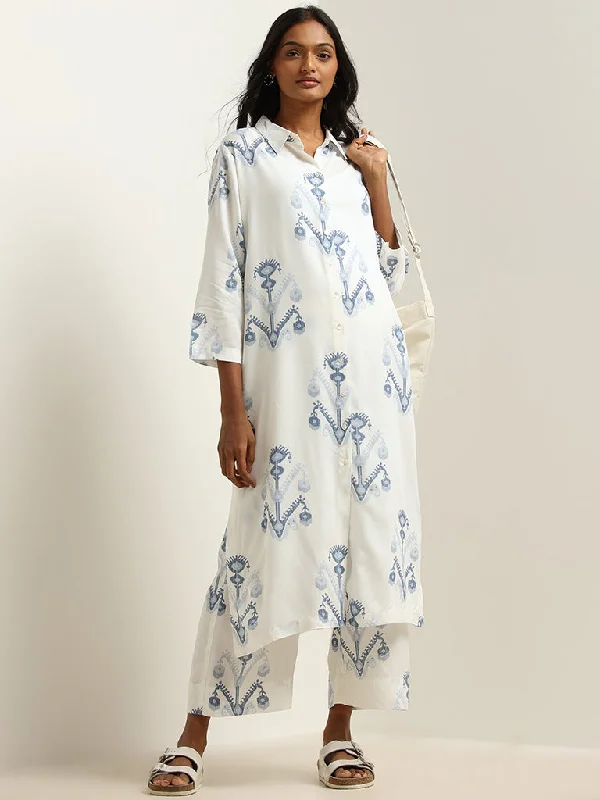 Utsa Blue Print Shirt Kurta Faux Fur Fabric Real Fur Fabric Shearling Fabric