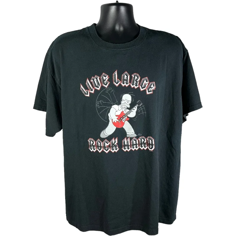 Vintage "Live Large Rock Hard" Homer Simpson Tee Mesh Blend Leather Blend Suede Blend