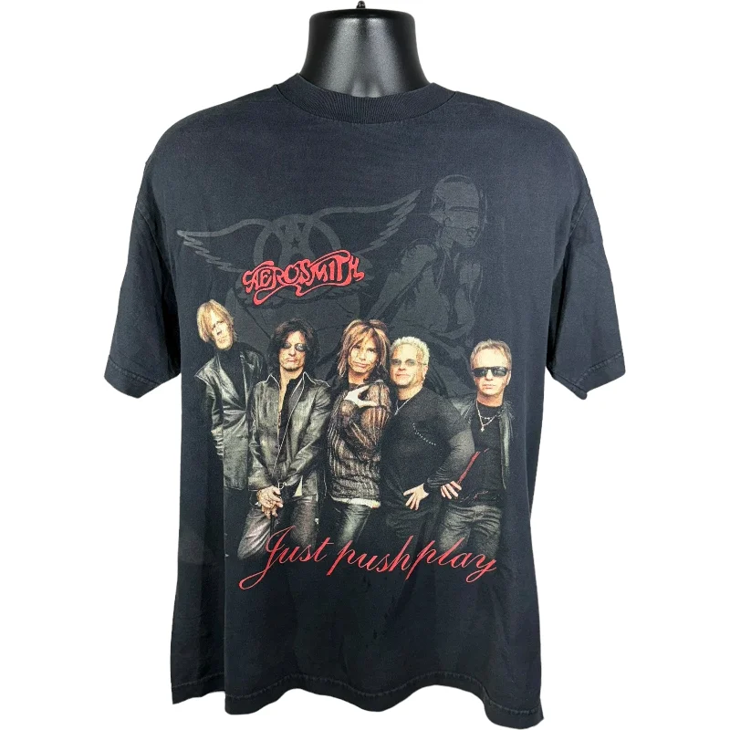 Vintage Aerosmith "Just Press Play" Tour Tee Anti-Pilling Machine Wash Handmade
