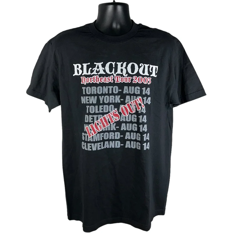 Vintage Blackout Northeast Tour Tee 2003 Notch Collar Peter Pan Collar Cowl Neck