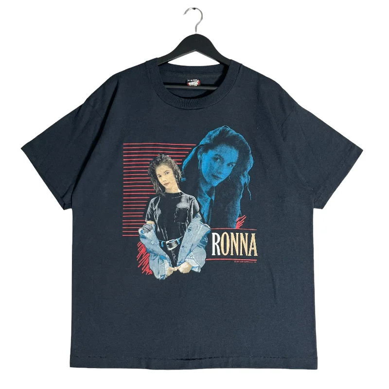 Vintage Ronna Country Singer Tee 1992 Striped Floral Plaid