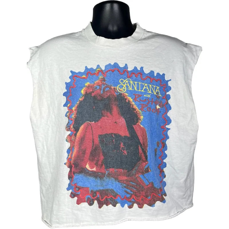 Vintage Santana Rusted Root Tour Cut Off Tee Polka Dot Checkered Tartan