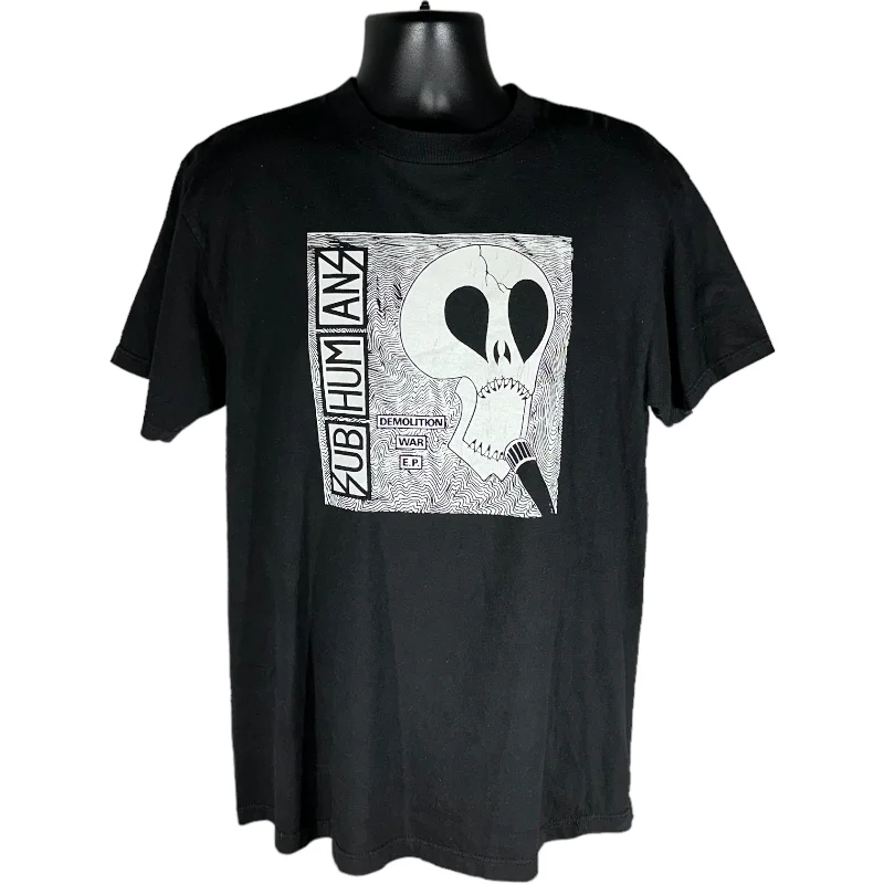 Vintage Sub Hum Ans Demolition War EP Band Tee Zippered Front Buttoned Front Snap Front Vintage Sub Hum Ans Demolition War EP Band Tee Zippered Front Buttoned Front Snap Front