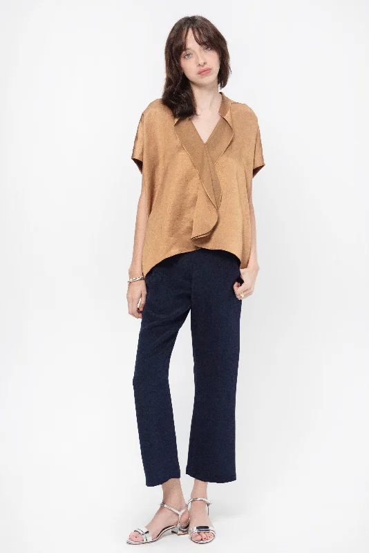 Kick Pleat Exclusive Fin Gaban Shirt Basic T-Shirt Crew Neck Short Sleeve